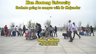 Omkar Medicom students on their way to the xian jiaotong university